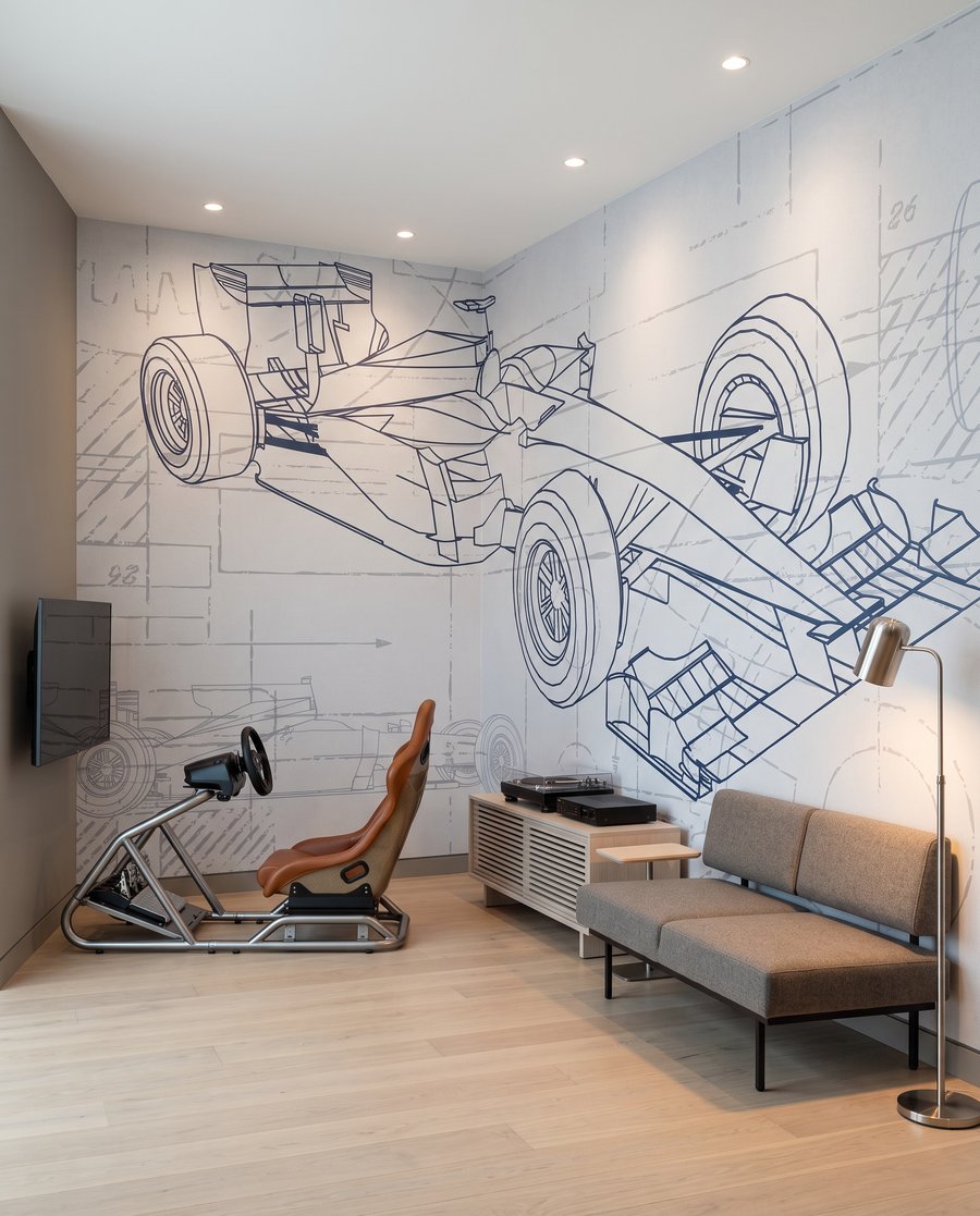 Rennwagen in technischen Linien — Interieur 2