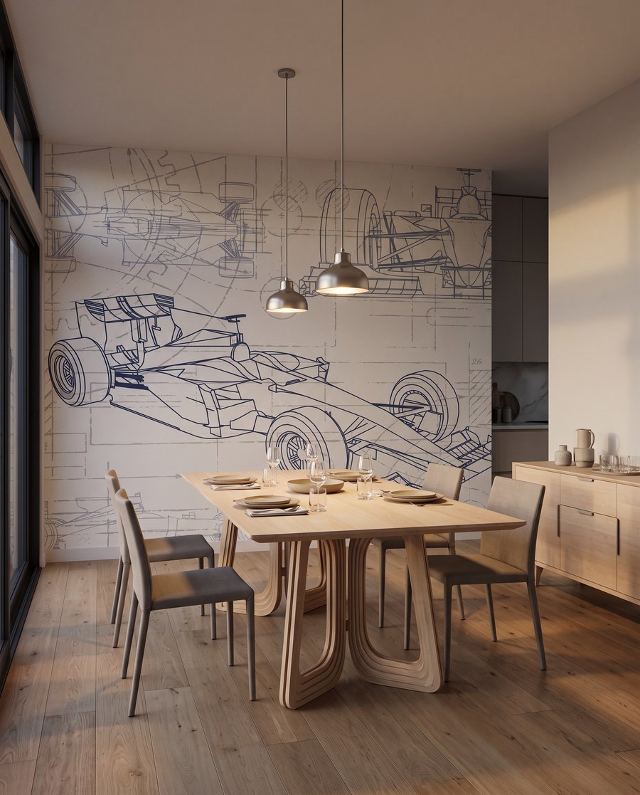Rennwagen in technischen Linien — Interieur 4