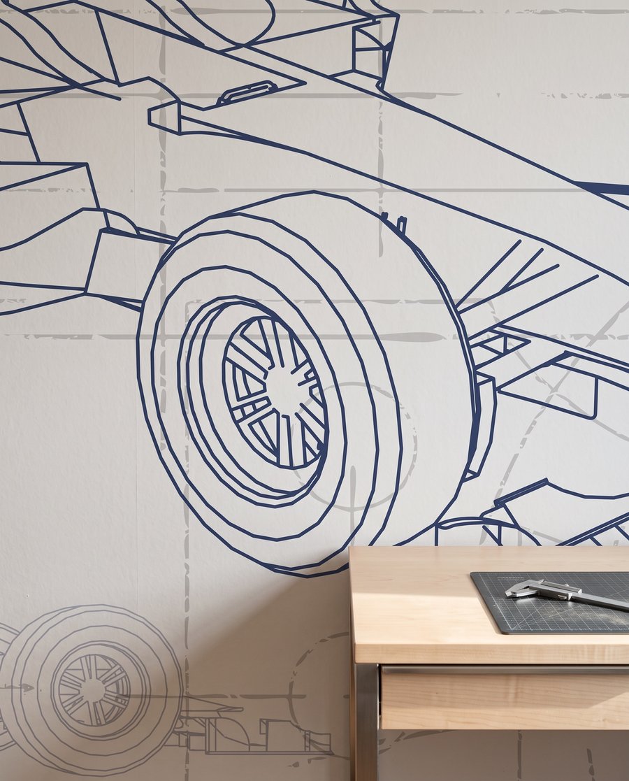 Rennwagen in technischen Linien — Detail