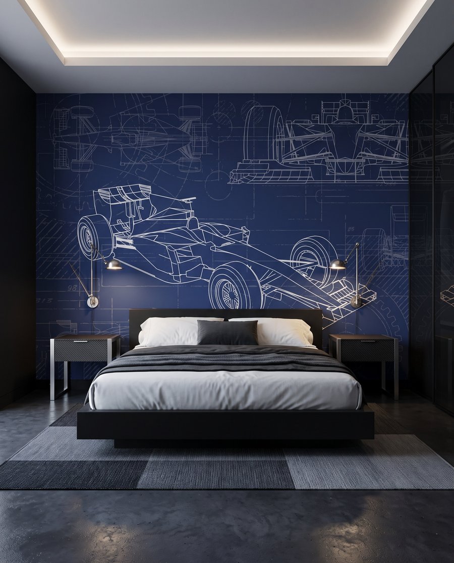 Rennwagen in technischen Linien — Interieur 1