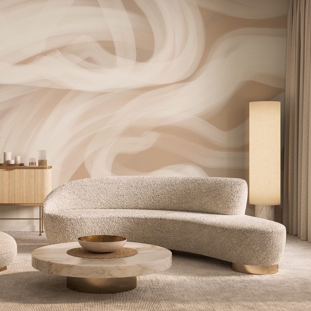 Helle Bänder in Bewegung in einem Interieur