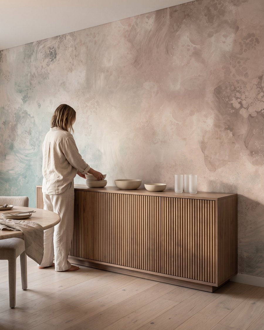 Schleier in Pastell in einem Interieur