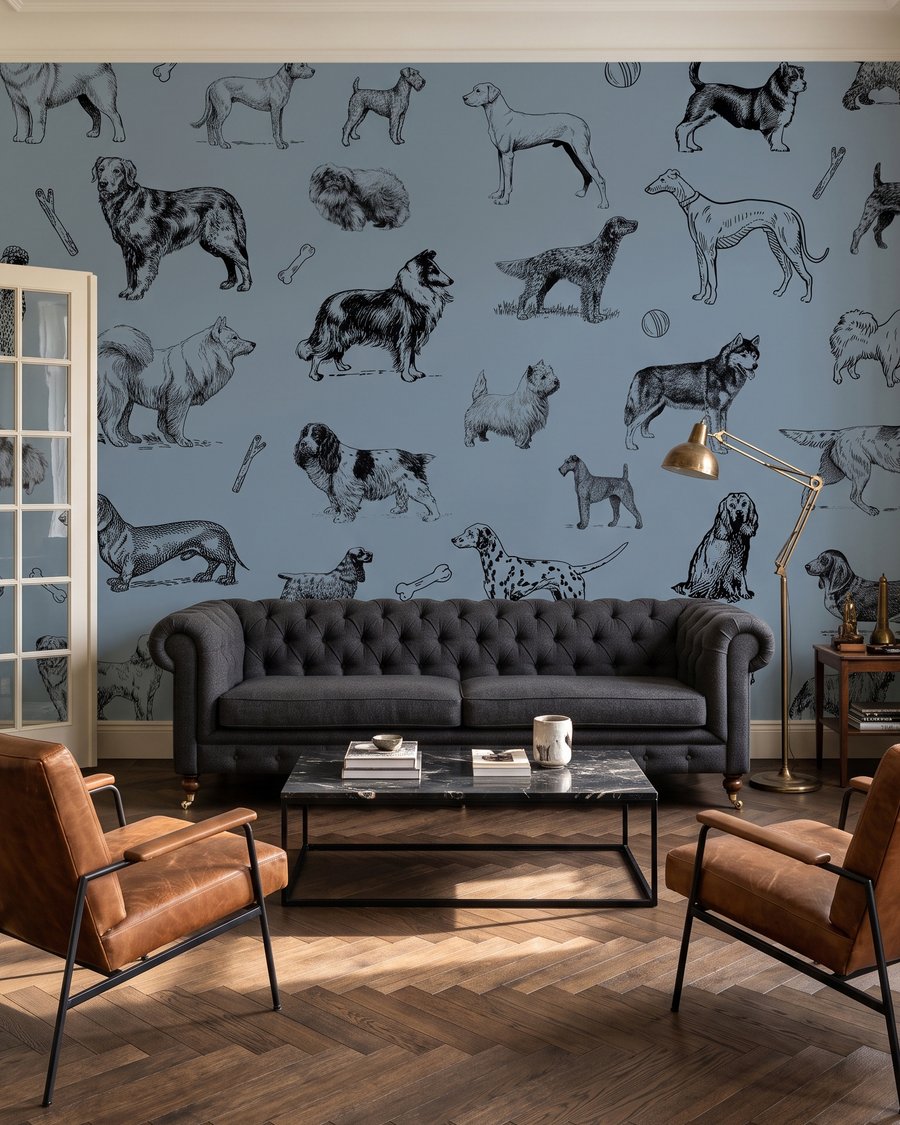 Hunde in feinen Federstrichen — Interieur 2