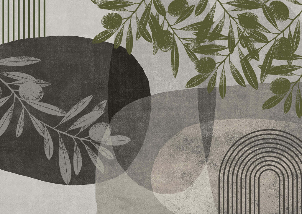 Zweige auf runden Flächen — ganzes Design