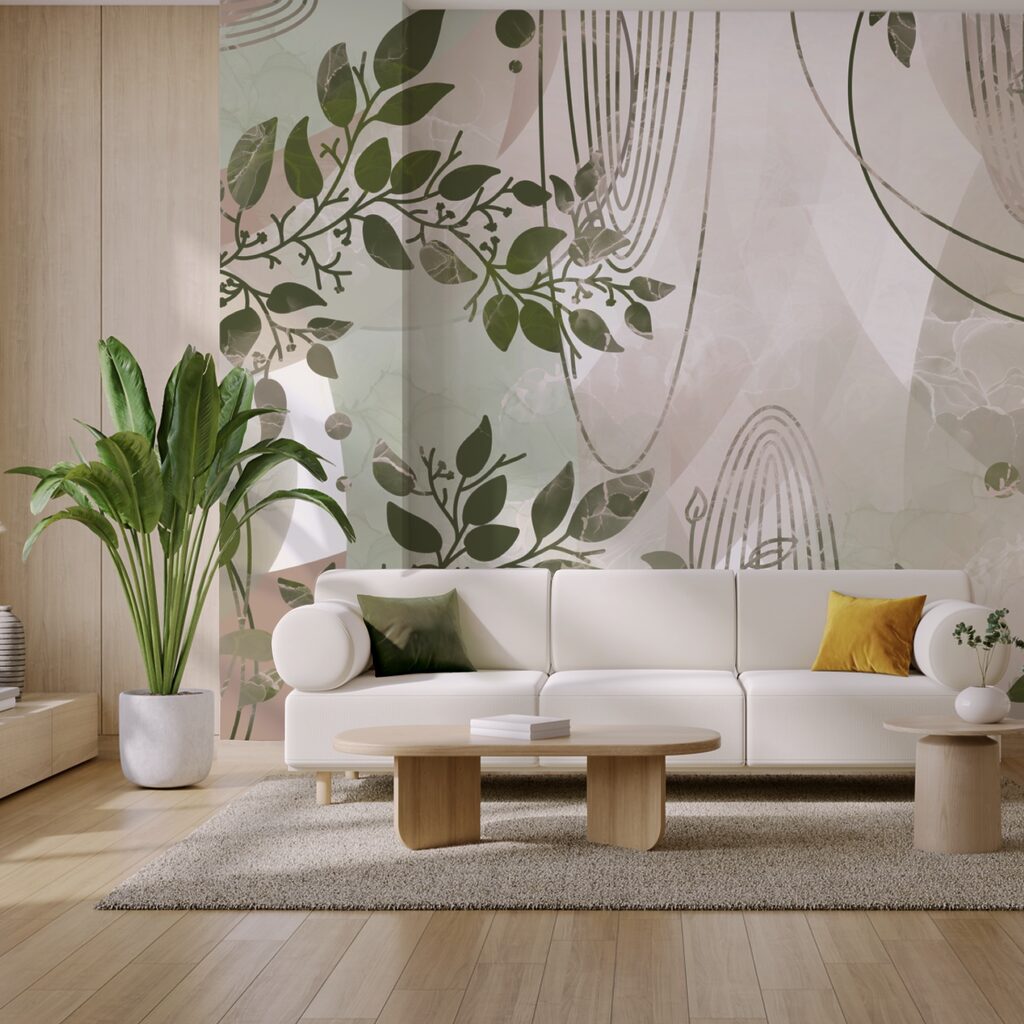 Zweige zwischen grafischen Bögen — Interieur 3