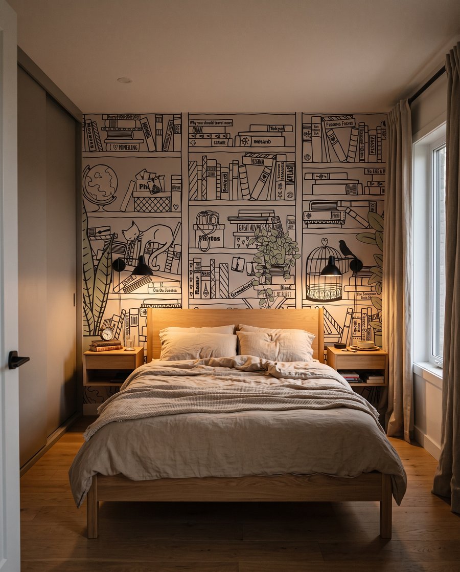 Regal voller Geschichten in einem Interieur