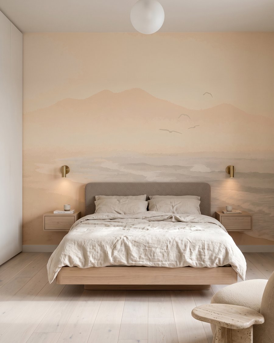 Leuchtturm im goldenen Dunst in einem Interieur