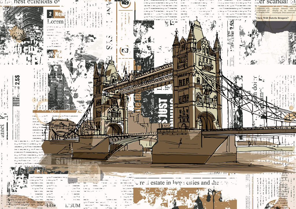 Tower Bridge als Collage — ganzes Design