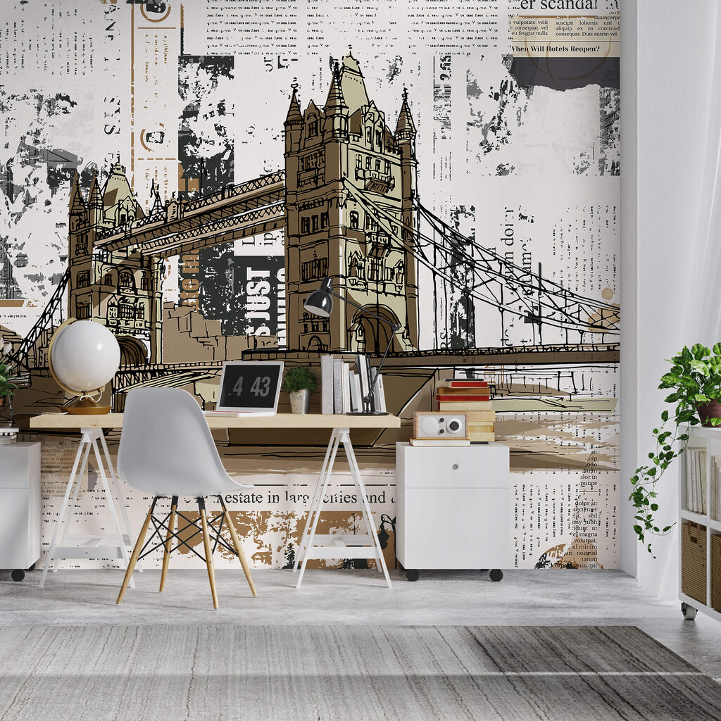 Tower Bridge als Collage in einem Interieur