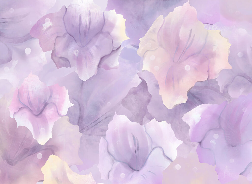 Flüstern pastellfarbener Blüten — ganzes Design