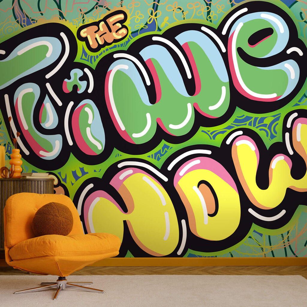 Buntes Graffiti auf Grün — Interieur 1