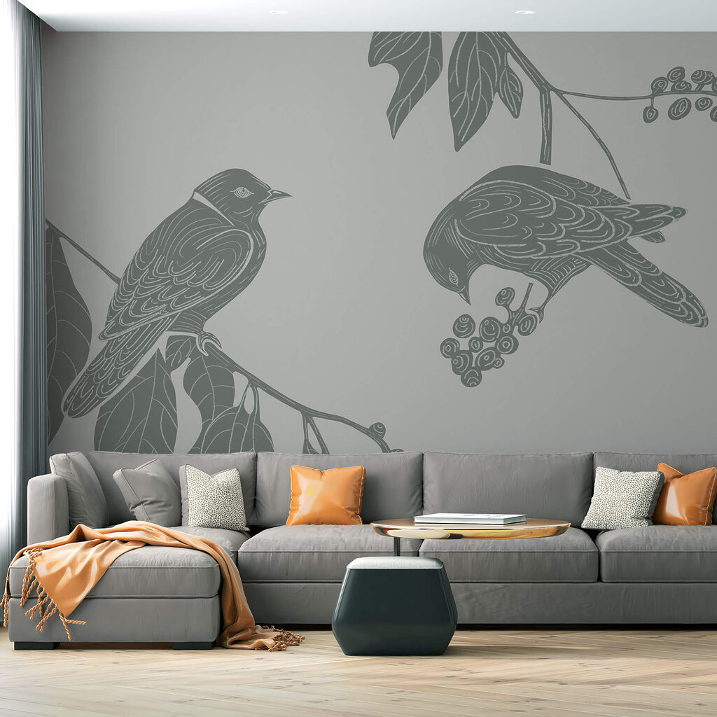 Vögel auf Beerenzweigen — Interieur 1