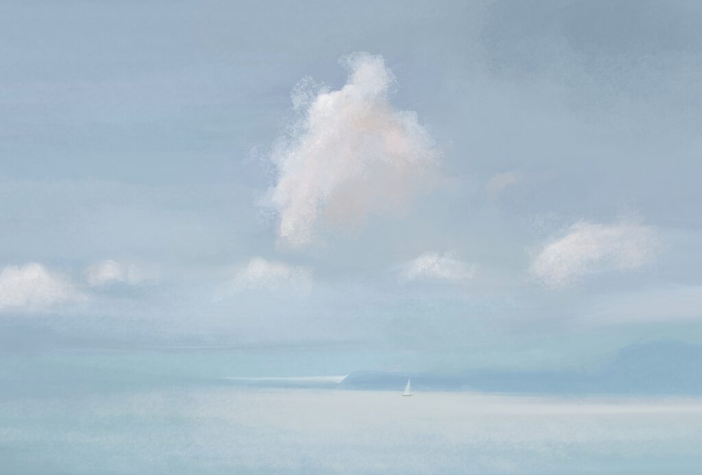 Wolke über stiller See — ganzes Design