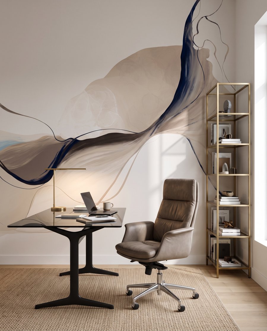 Eine Linie im Weiß in einem Interieur