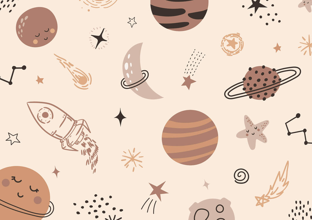 Planeten und Sterne — ganzes Design