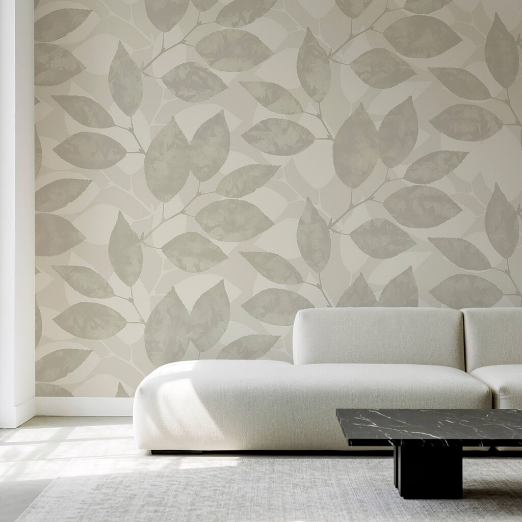 Sanftes Blättermuster in einem Interieur