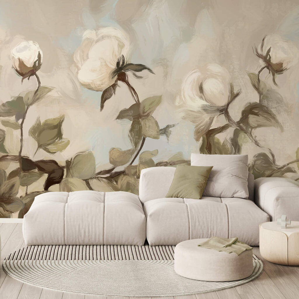 Rosen mit hellen Rändern in einem Interieur