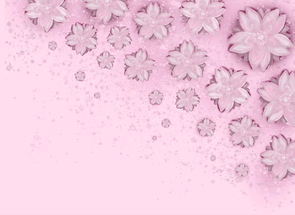 Herabschwebende Blüten — ganzes Design