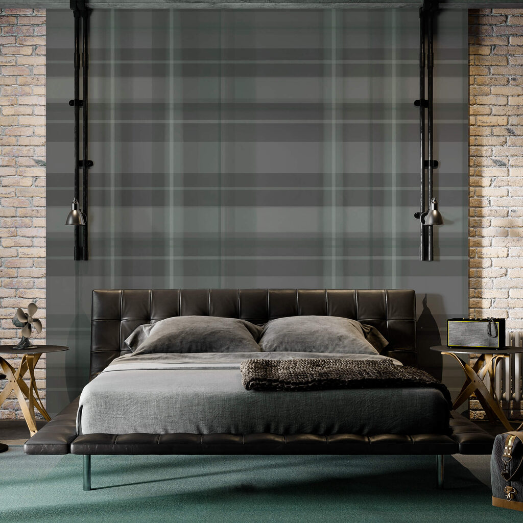 Grau-schwarzes Karo — Interieur 1