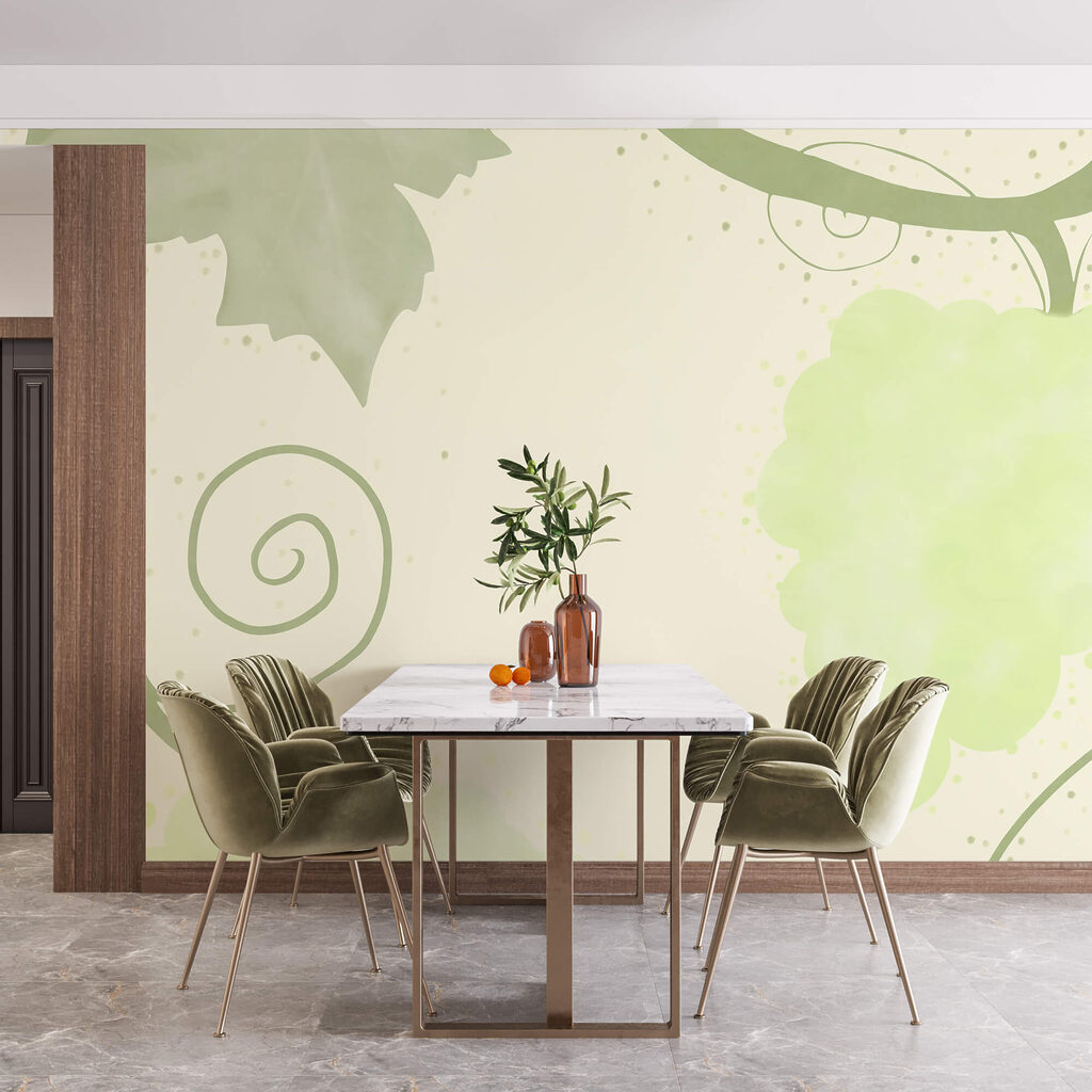 Grüne Blätter und Schnörkel — Interieur 1