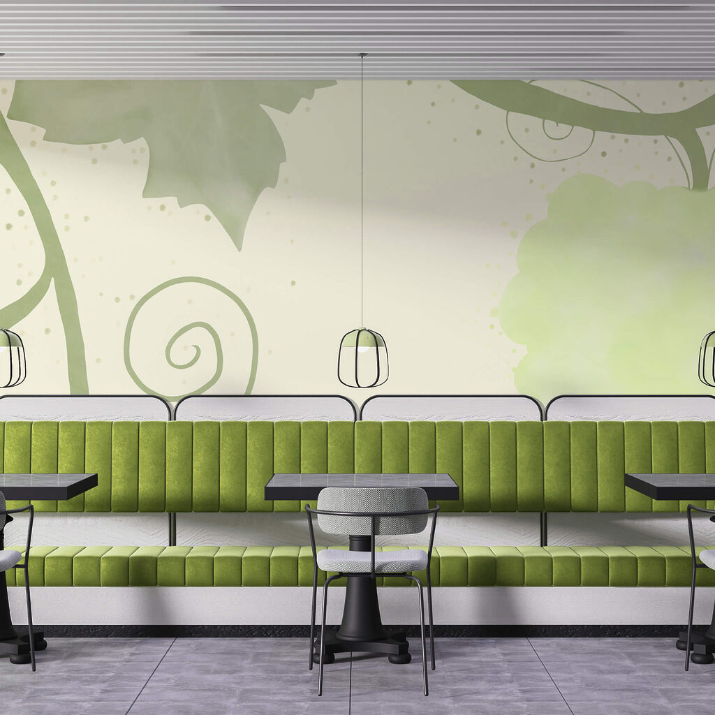 Grüne Blätter und Schnörkel — Interieur 3