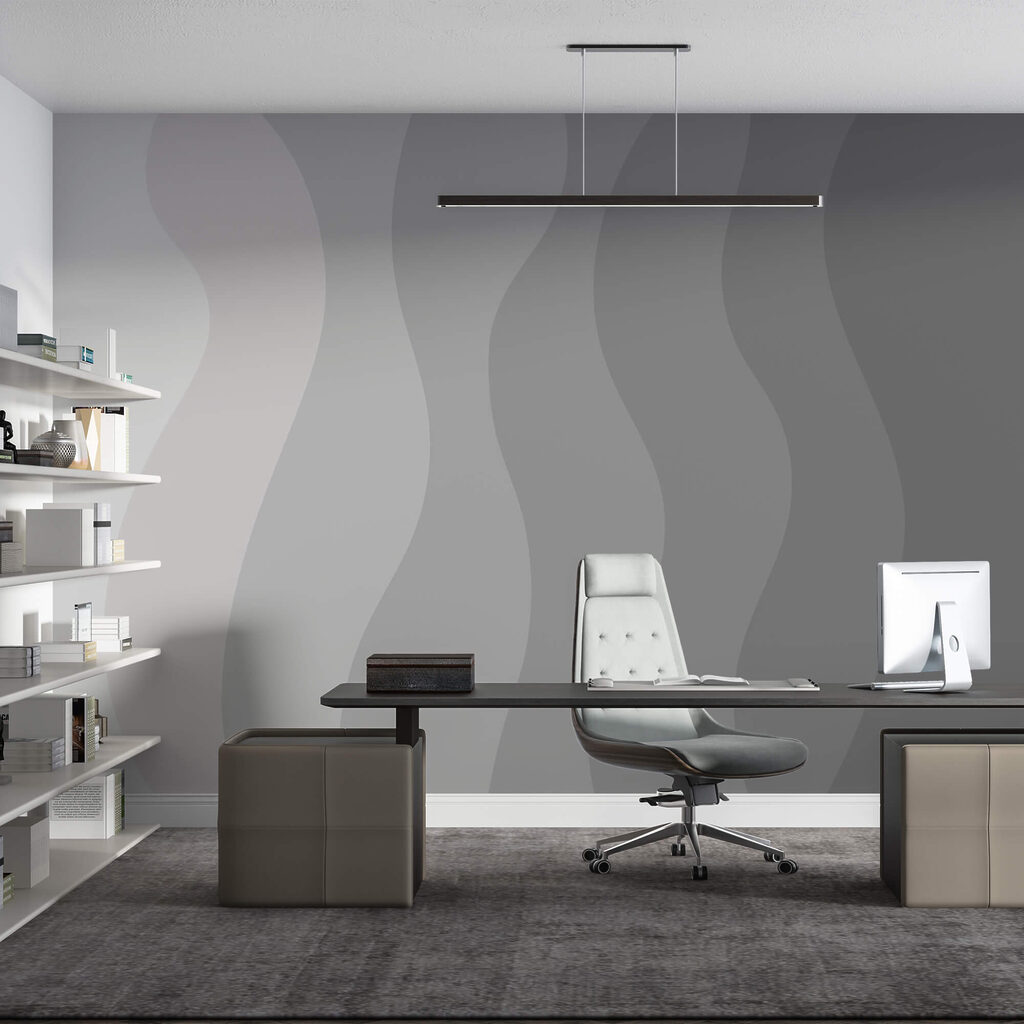 Wellen in sanften Farbschichten in einem Interieur
