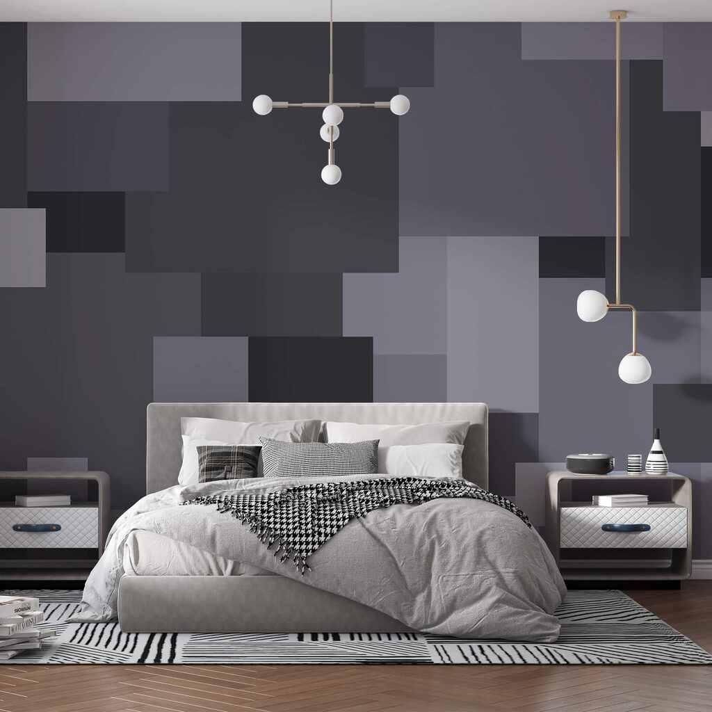 Gestapelte graue Quadrate — Interieur 1