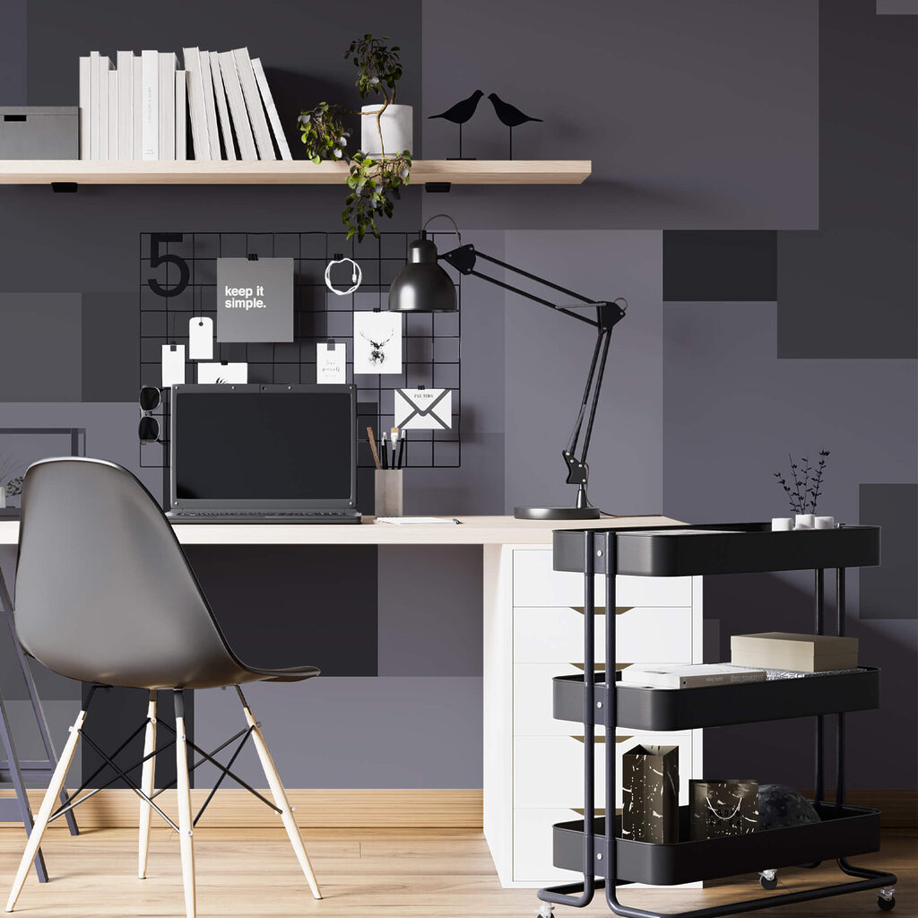 Gestapelte graue Quadrate — Interieur 3