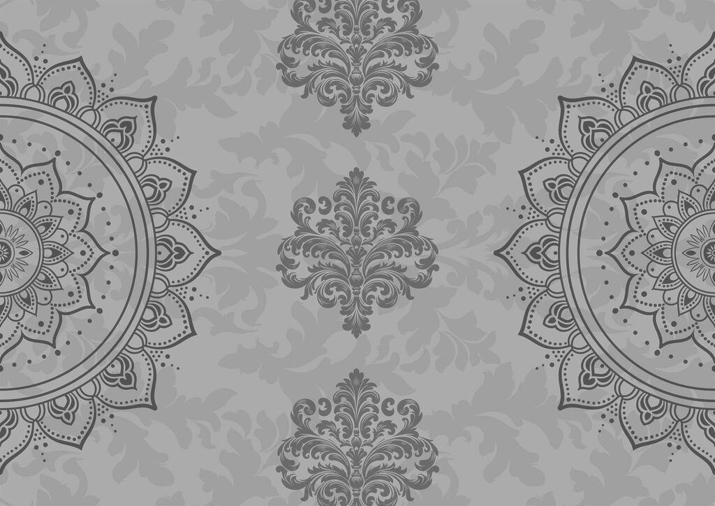 Grau-weiße Ornamente — ganzes Design