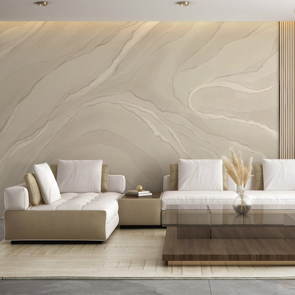 Helle Adern in Sandtönen in einem Interieur