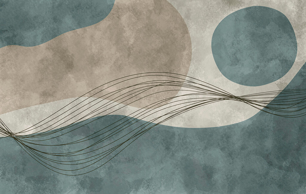 Blauer Kreis mit Linien — ganzes Design