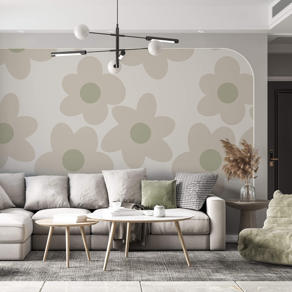 Fröhliche Blümchen auf Weiß — Interieur 1
