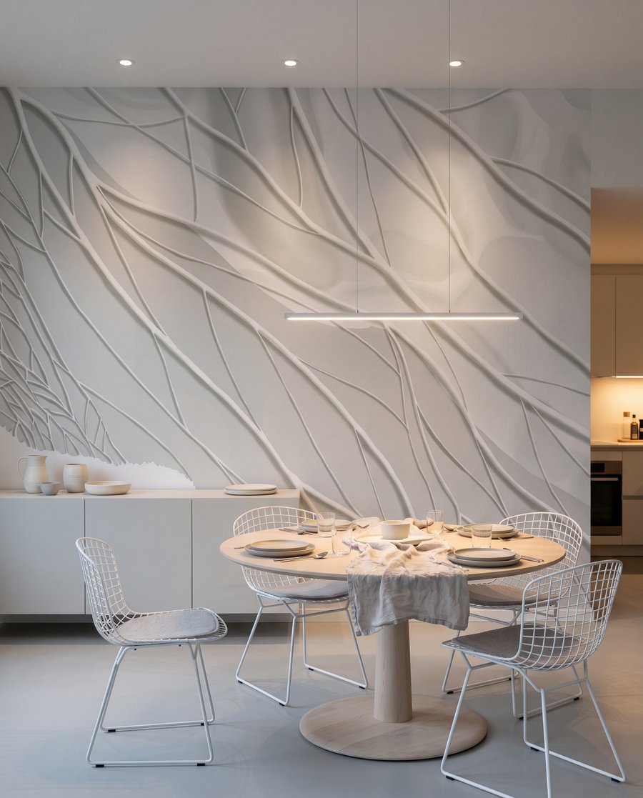 Weiße Blattadern in einem Interieur