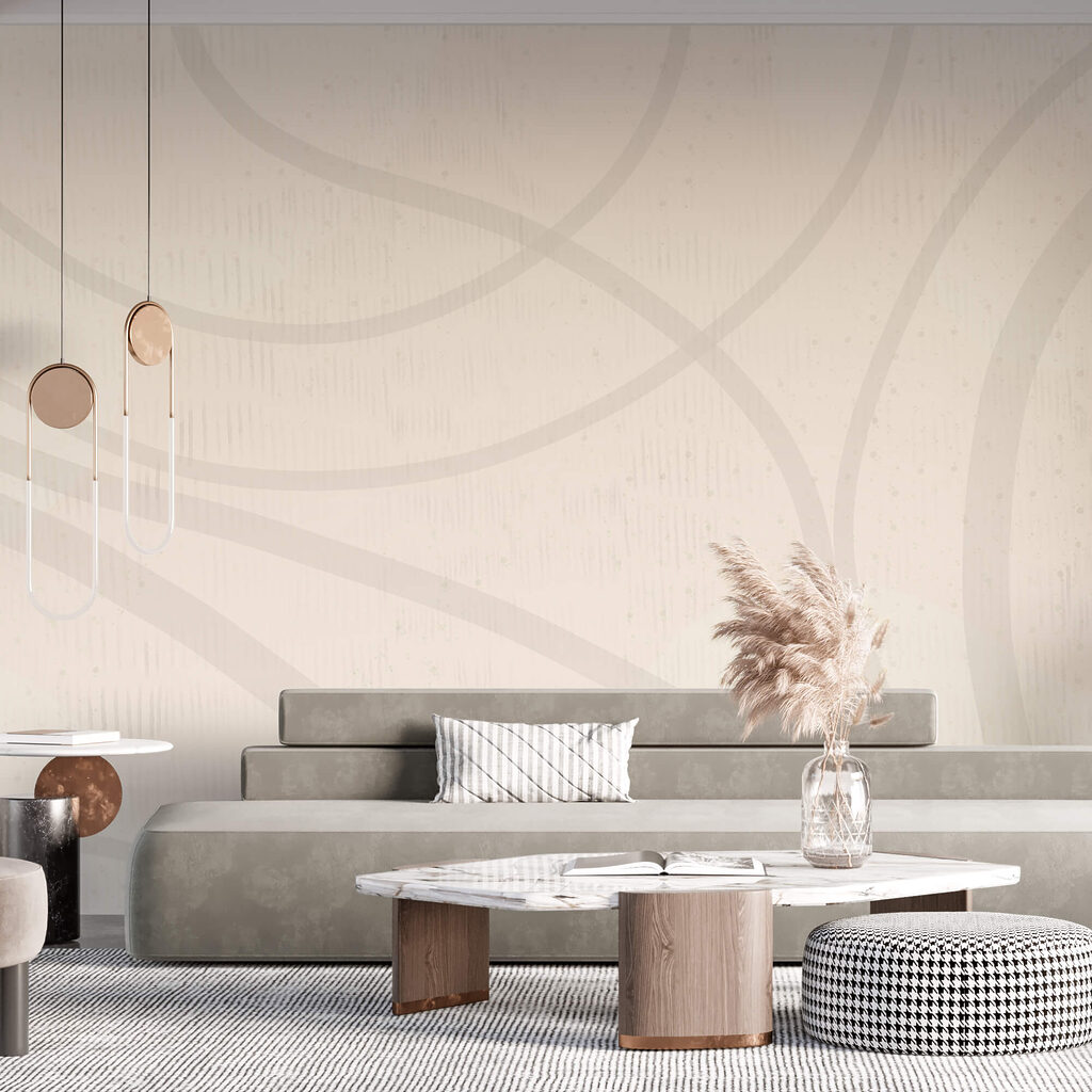 Geschwungene Linien auf Weiß — Interieur 1
