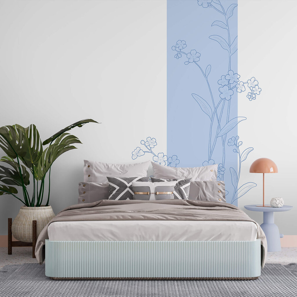 Blütenkonturen am Farbstreifen — Interieur 2
