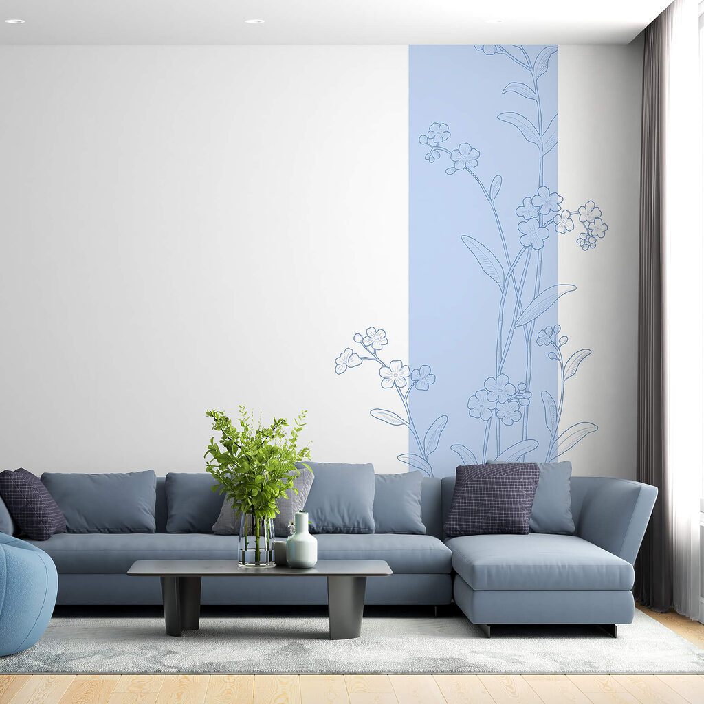 Blütenkonturen am Farbstreifen — Interieur 1