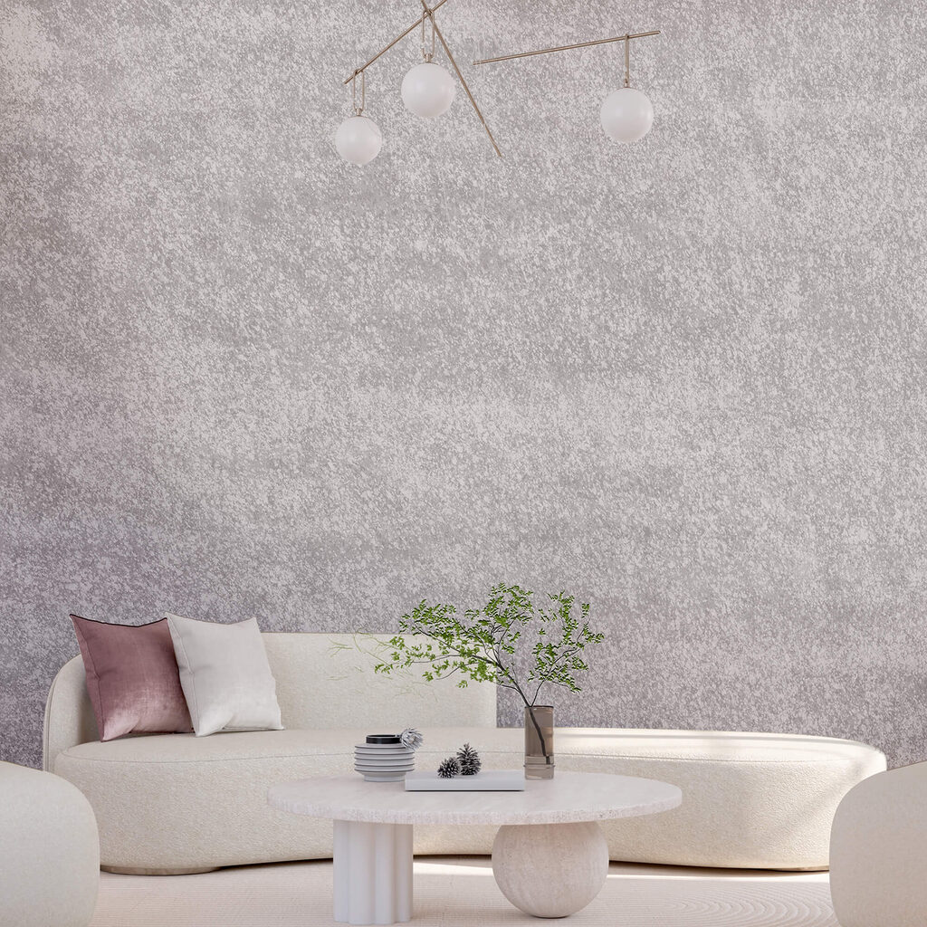 Fein gesprenkelte Farbwolken in einem Interieur