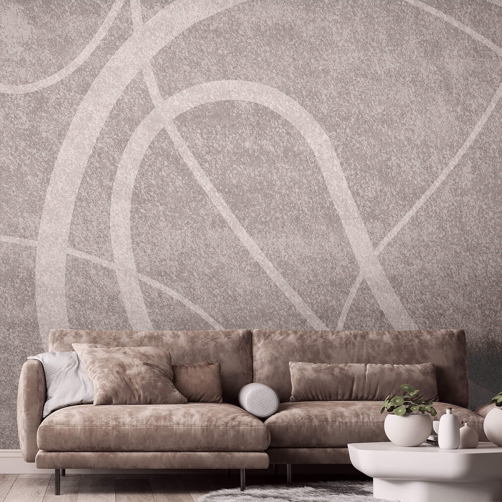 Schleifen auf verwittertem Grund in einem Interieur