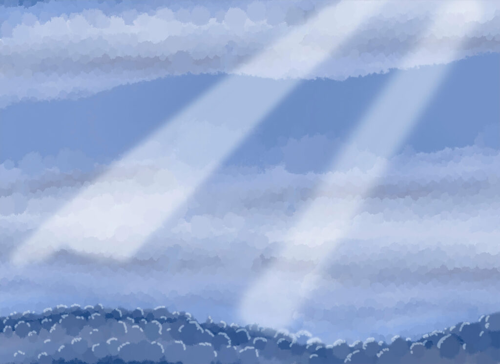 Lichtstrahlen durch Wolken — ganzes Design