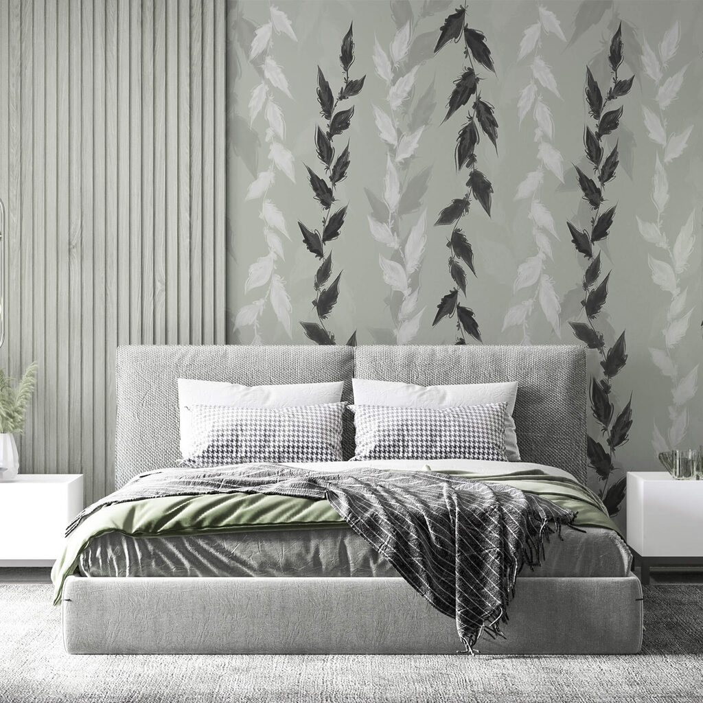 Blattzweige auf Grau — Interieur 2