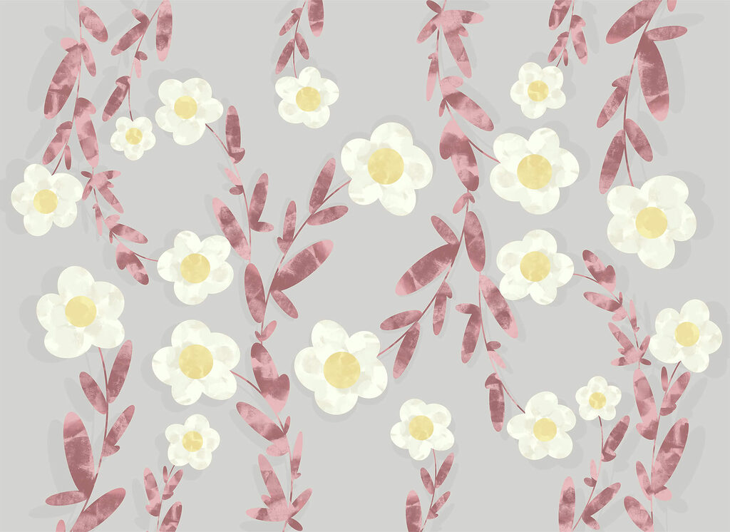 Weiße und gelbe Blüten — ganzes Design
