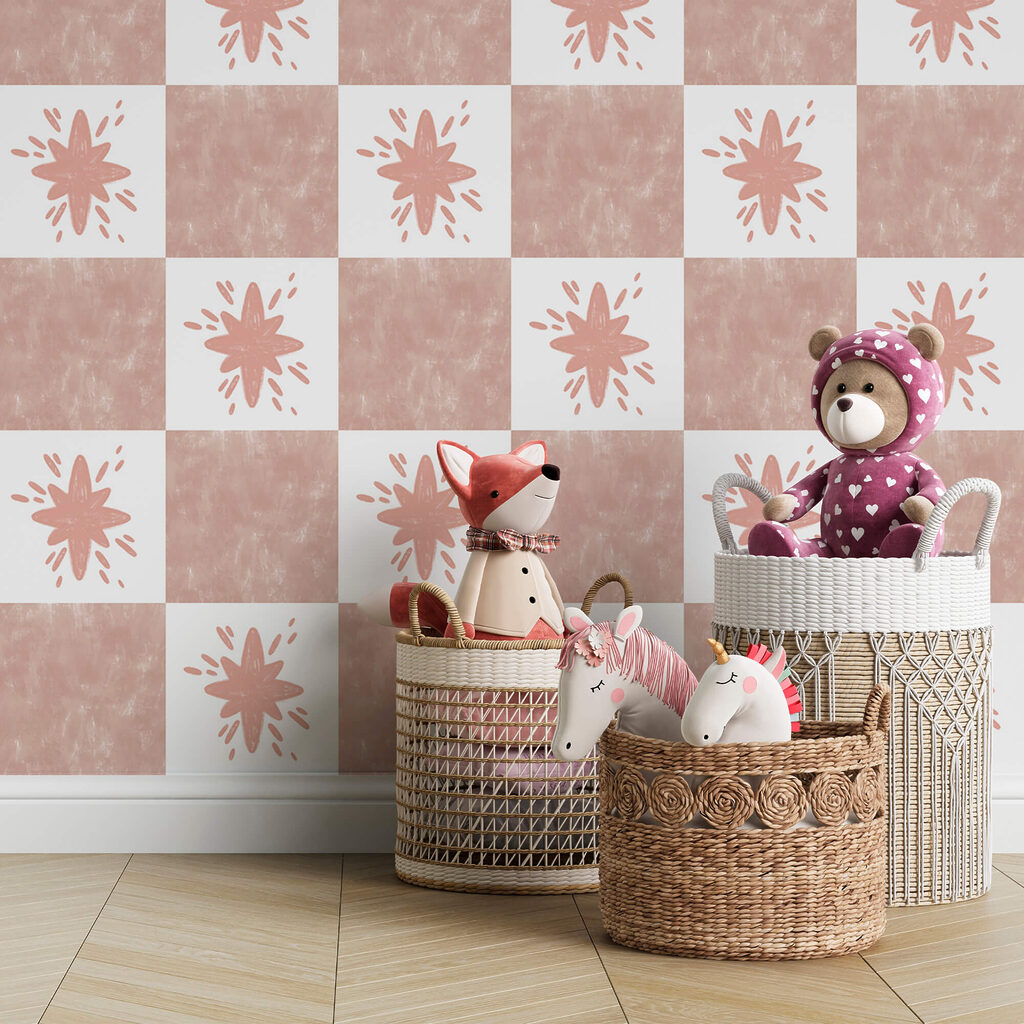 Rosa-weißes Schachbrett — Interieur 2