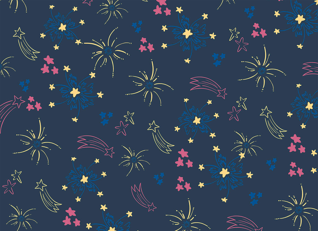 Feuerwerk und Sterne — ganzes Design