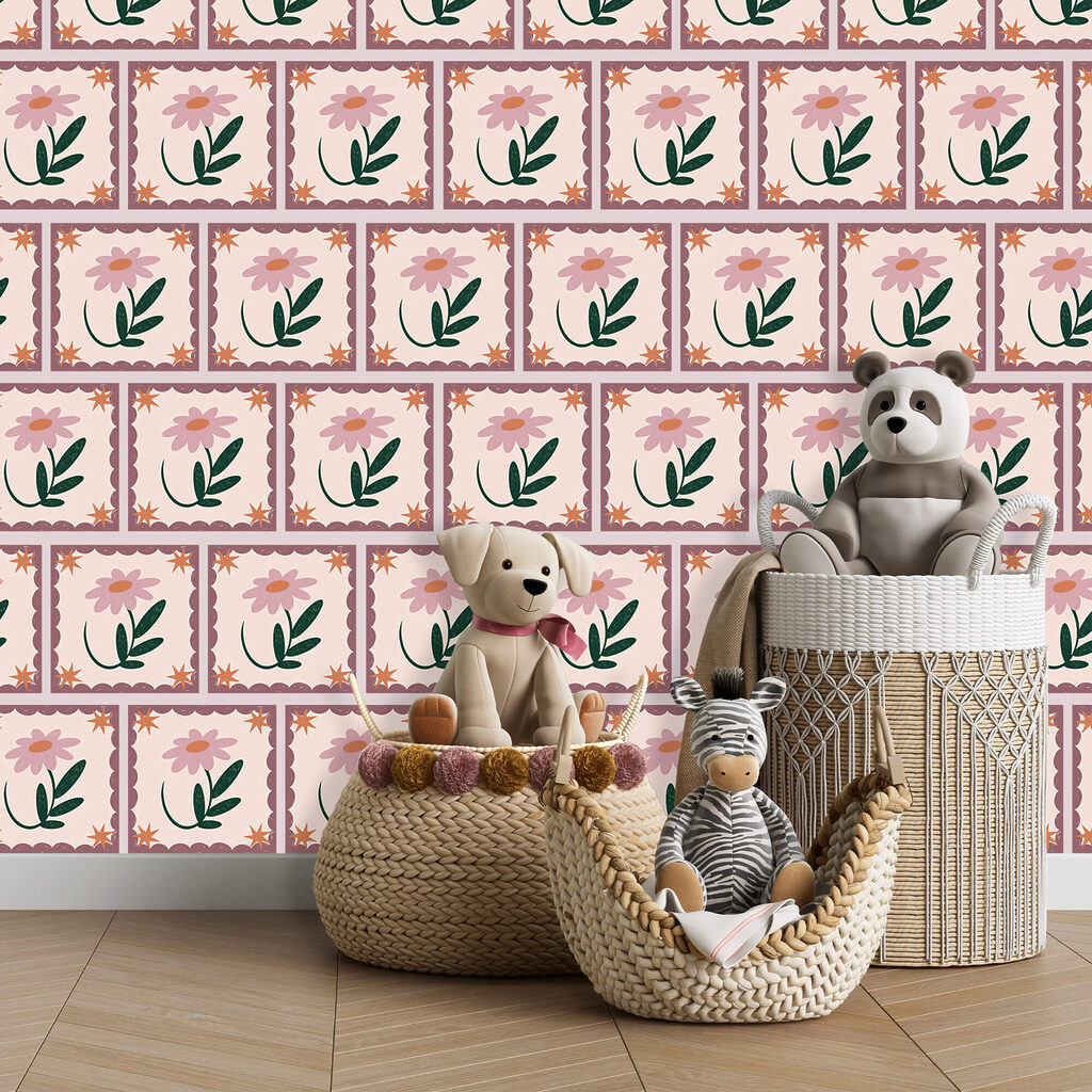 Blattmotive in Kacheln — Interieur 2