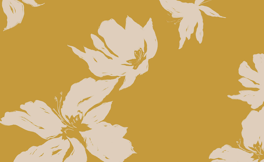 Blüten als Silhouetten — ganzes Design