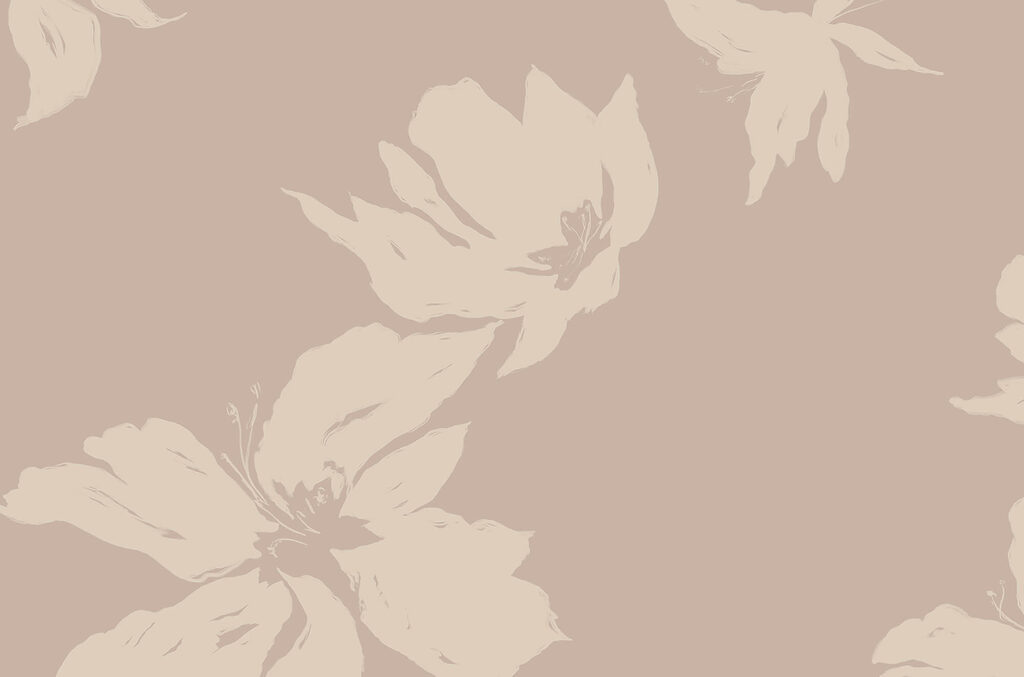 Blüten als Silhouetten — ganzes Design