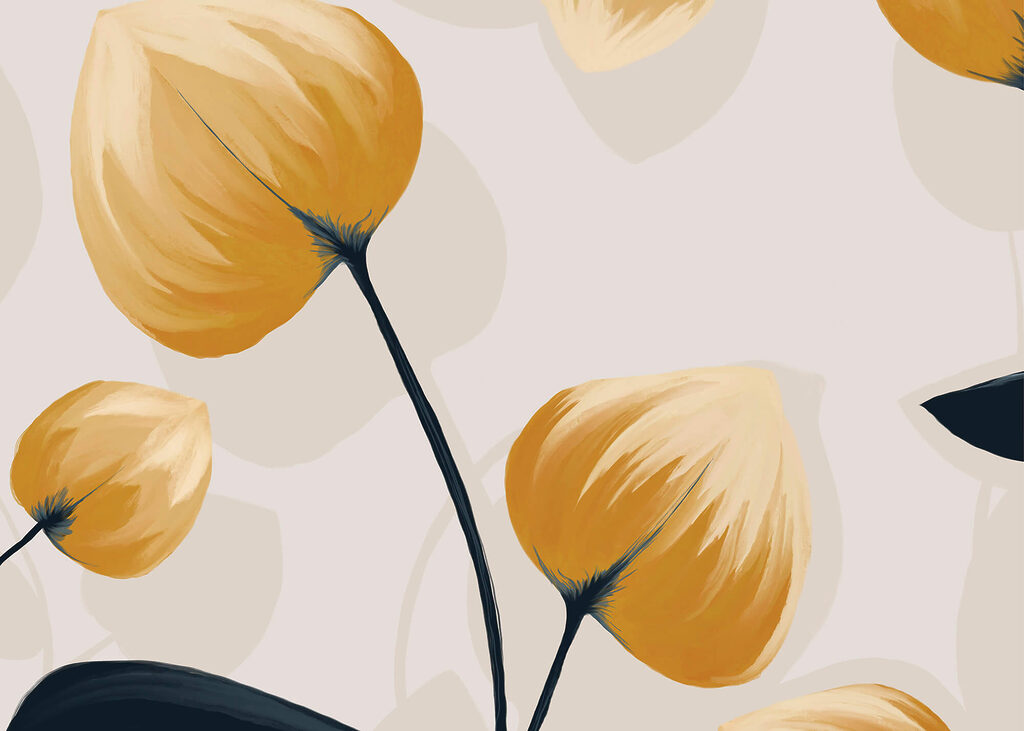 Langstielige Blüten — ganzes Design