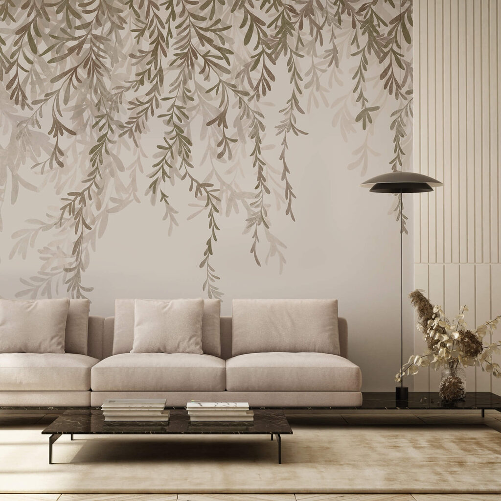 Blättervorhang in einem Interieur