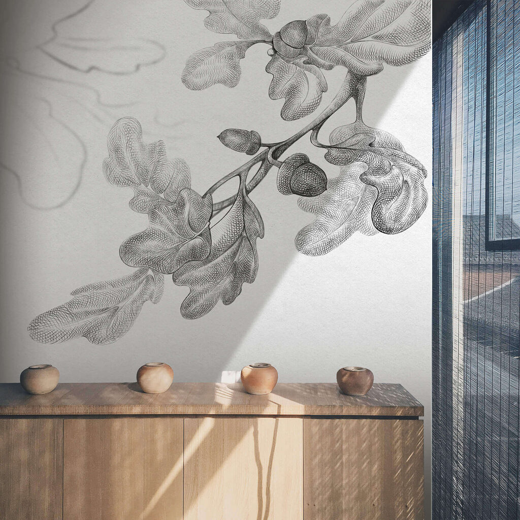 Gezeichneter Blätterzweig — Interieur 2