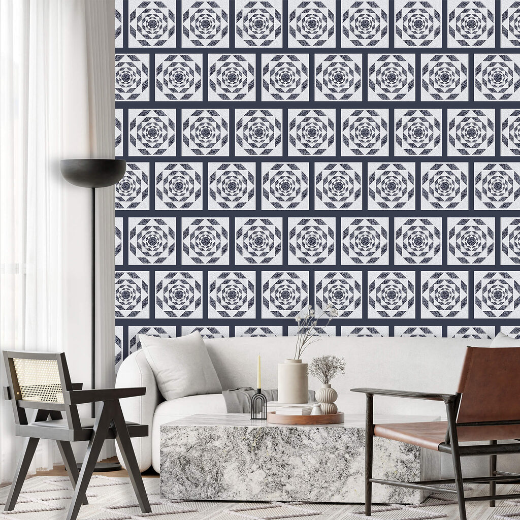 Blütenornamente in Quadraten — Interieur 1